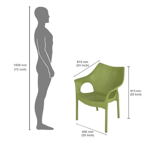 Supreme Cambridge Plastic Chair (Mehandi Green, Set of 4) - Image 2